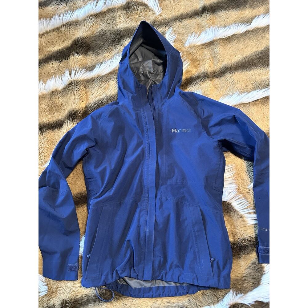 Marmot Minimalist Rain Jacket Womens Small Navy Waterproof GORE-TEX Packable